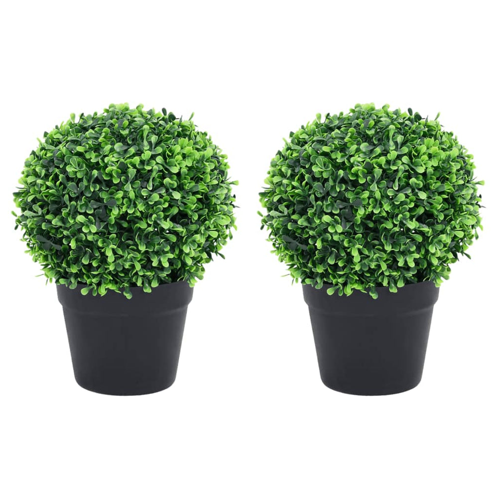 Künstliche Buchsbäume 32cm mit Topf (2er Set)