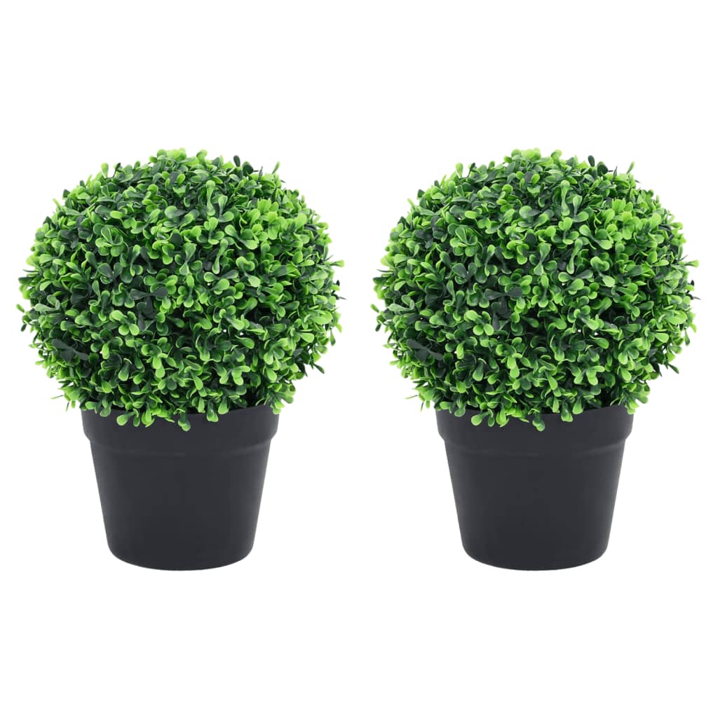 Künstliche Buchsbäume 32cm mit Topf (2er Set)