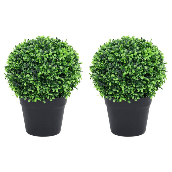 Künstliche Buchsbäume 32cm mit Topf (2er Set)