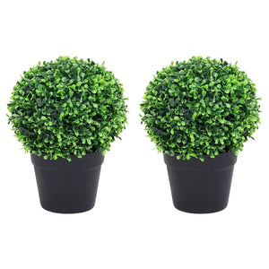 Künstliche Buchsbäume 2er Set Kugelform 27cm