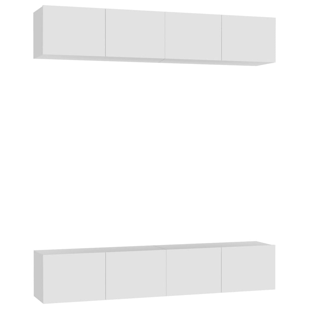 vidaXL Meubles TV 4 pcs Blanc 80x30x30 cm Bois d'ingénierie