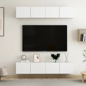 TV-Schränke 4 Stk. Weiß 80x30x30 cm Holzwerkstoff