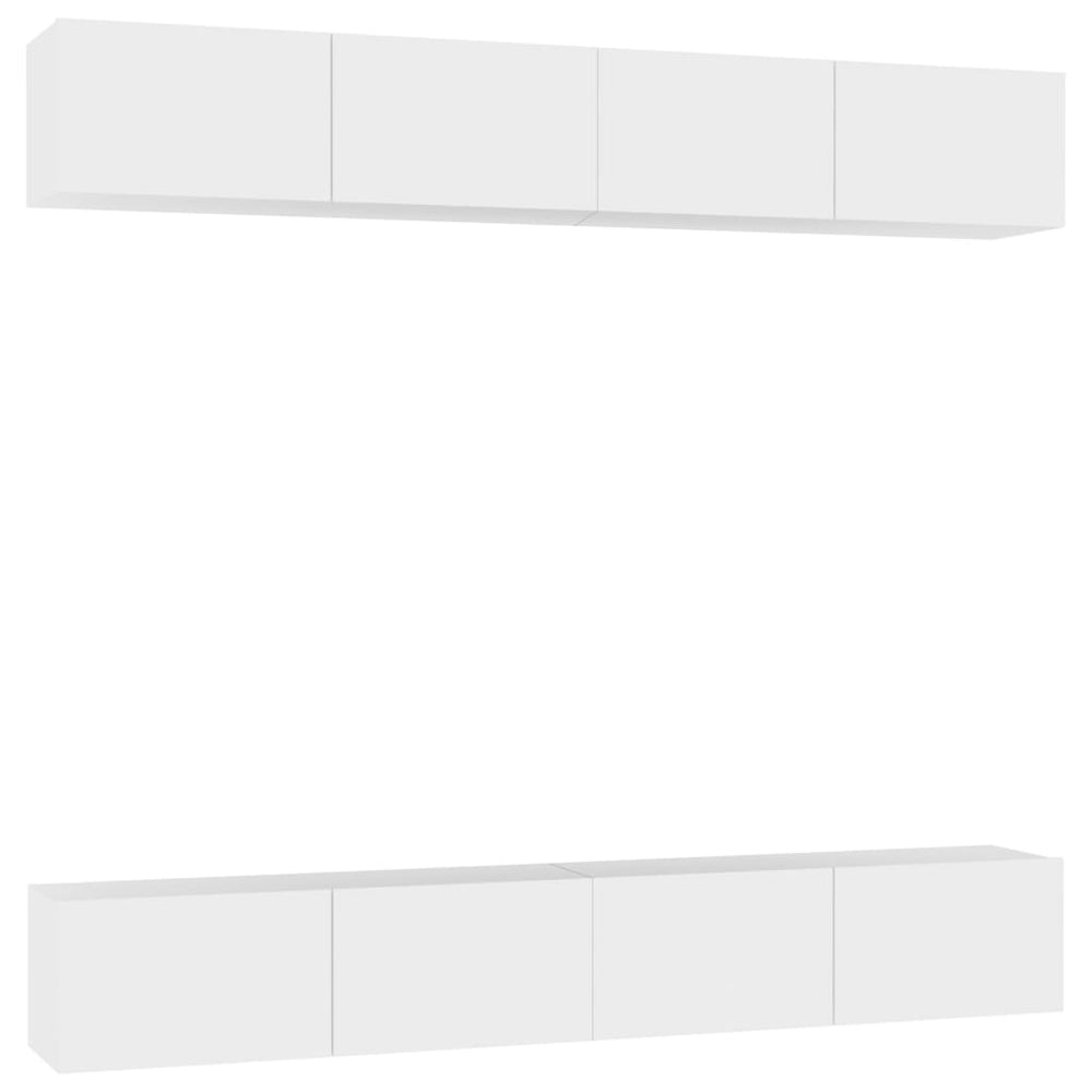vidaXL Meubles TV 4 pcs Blanc 100x30x30 cm Bois d'ingénierie