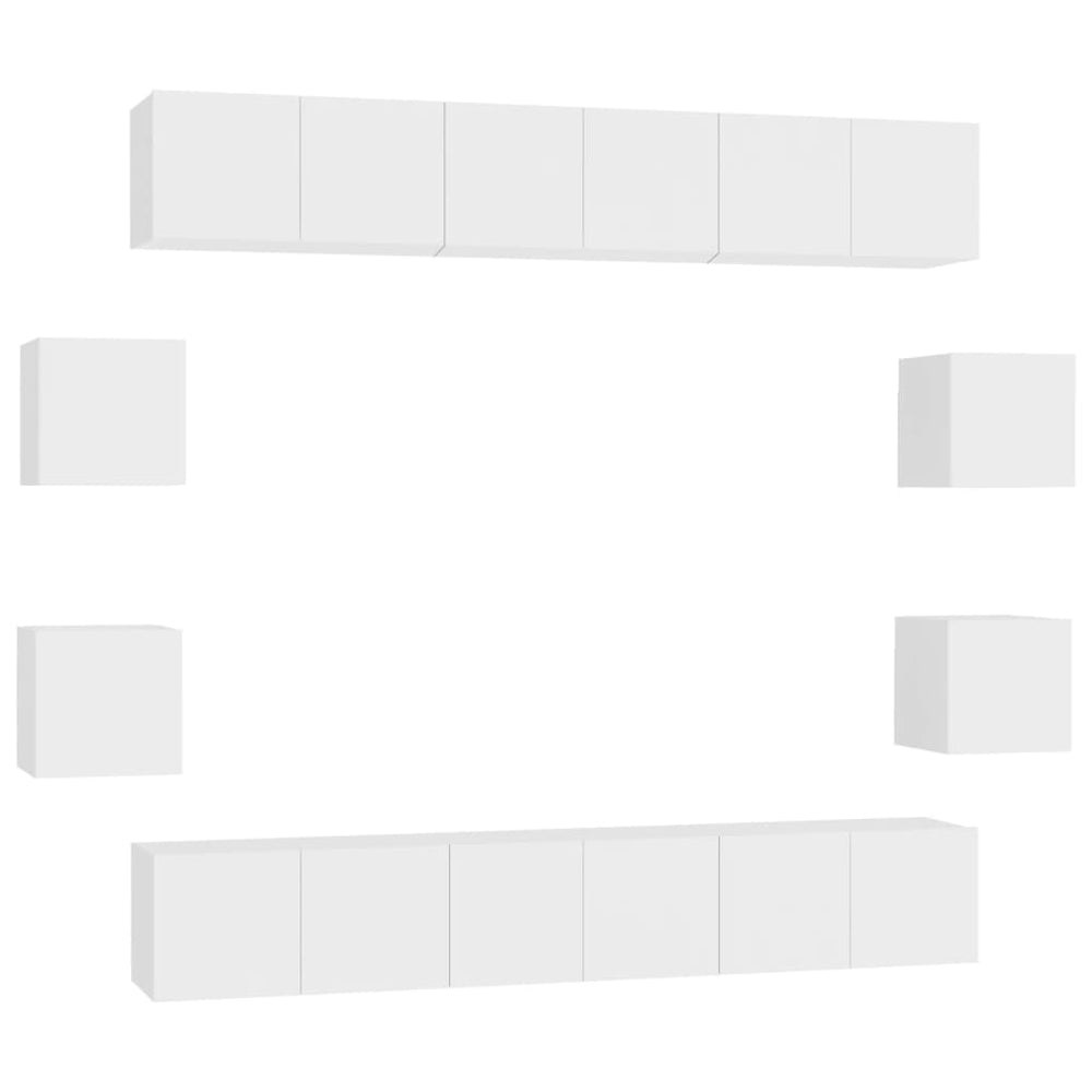 10-tlg. TV-Schrank-Set Weiß Holzwerkstoff