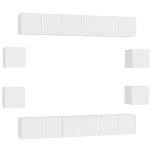 10-tlg. TV-Schrank-Set Weiß Holzwerkstoff