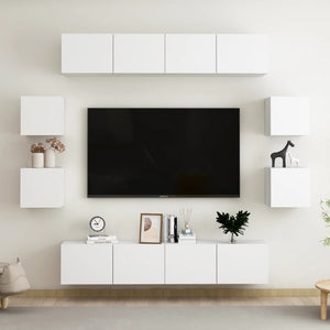 8-tlg. TV-Schrank-Set Weiß Holzwerkstoff