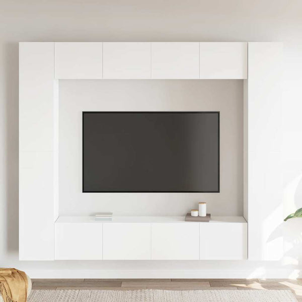 8-tlg. TV-Schrank-Set Weiß Holzwerkstoff