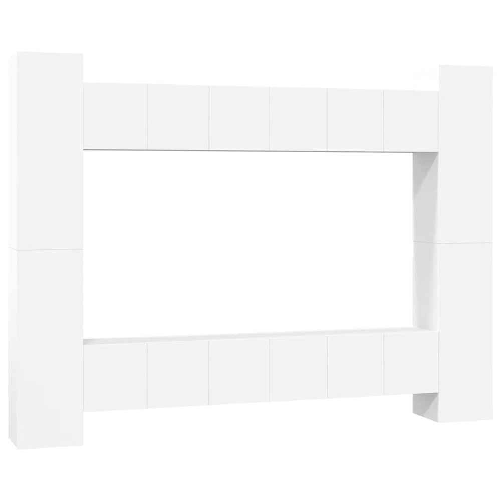 10-tlg. TV-Schrank-Set Weiß Holzwerkstoff