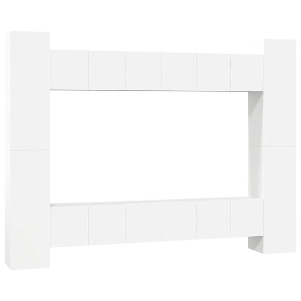10-tlg. TV-Schrank-Set Weiß Holzwerkstoff