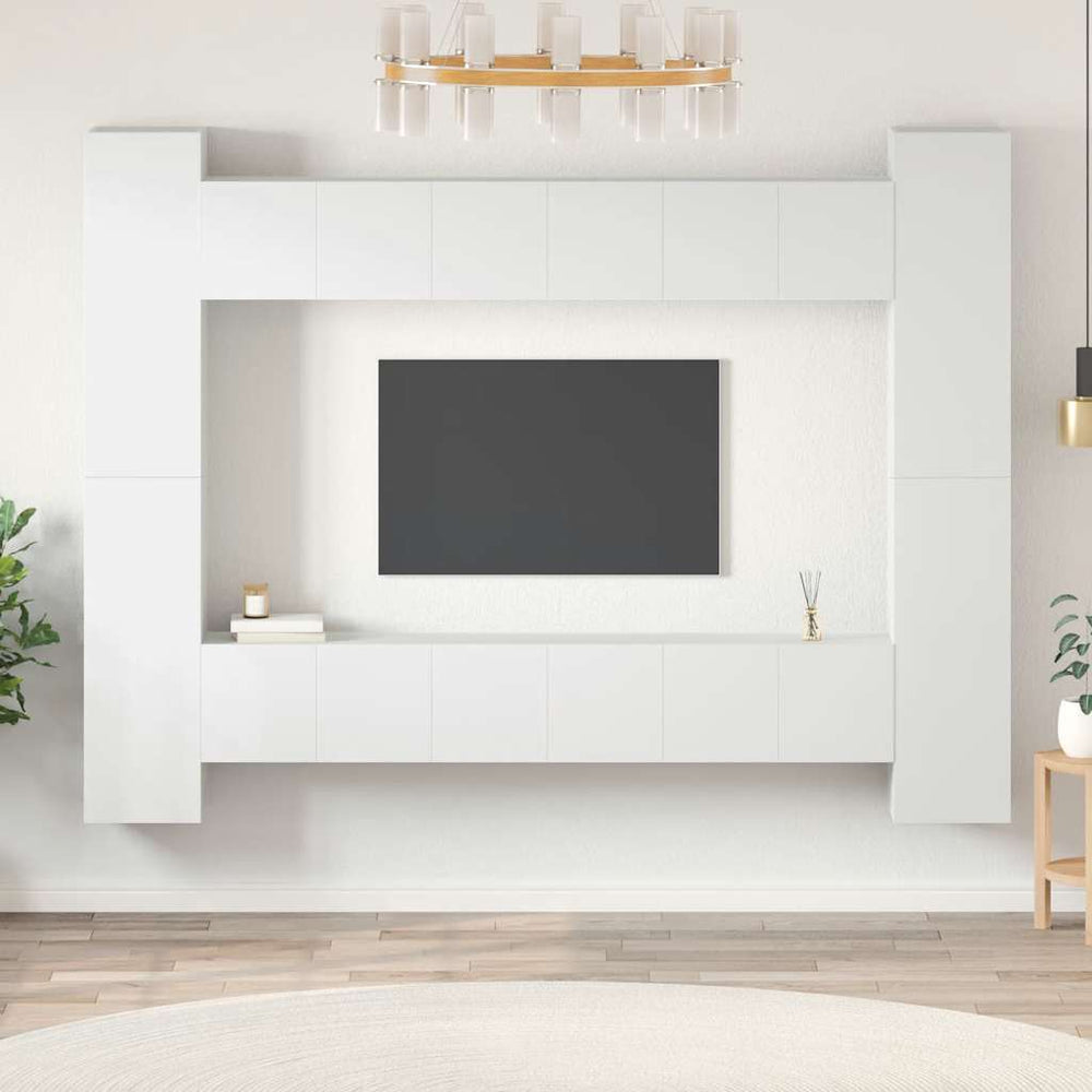 10-tlg. TV-Schrank-Set Weiß Holzwerkstoff
