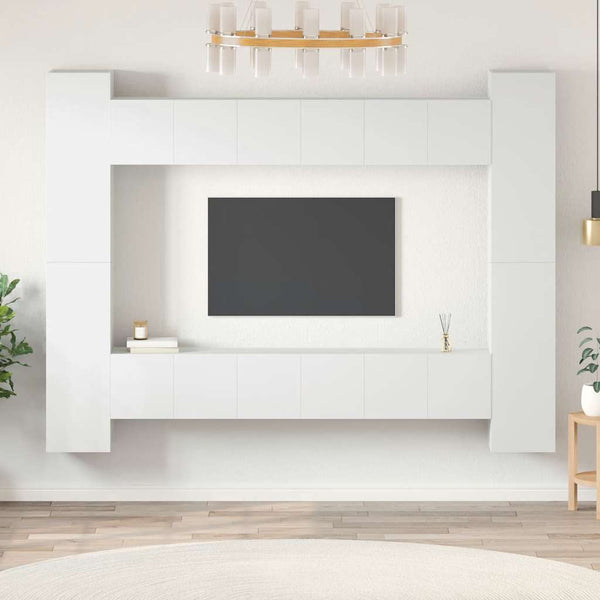 10-tlg. TV-Schrank-Set Weiß Holzwerkstoff