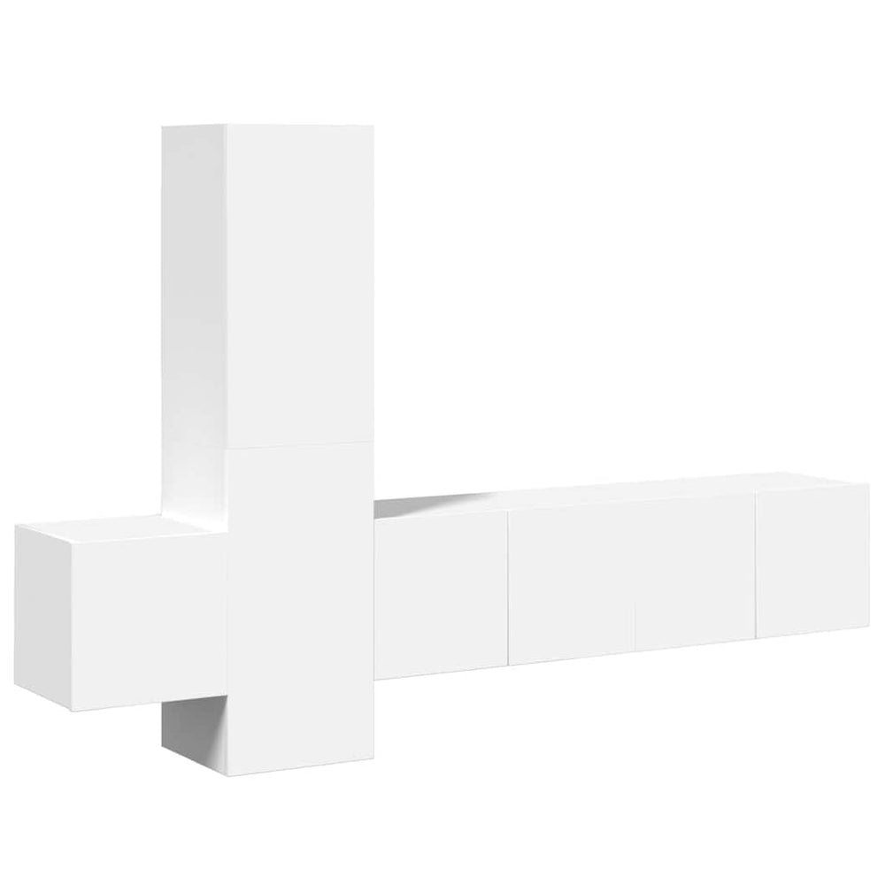 Ensemble de 5 meubles TV vidaXL blanc en bois d'ingénierie