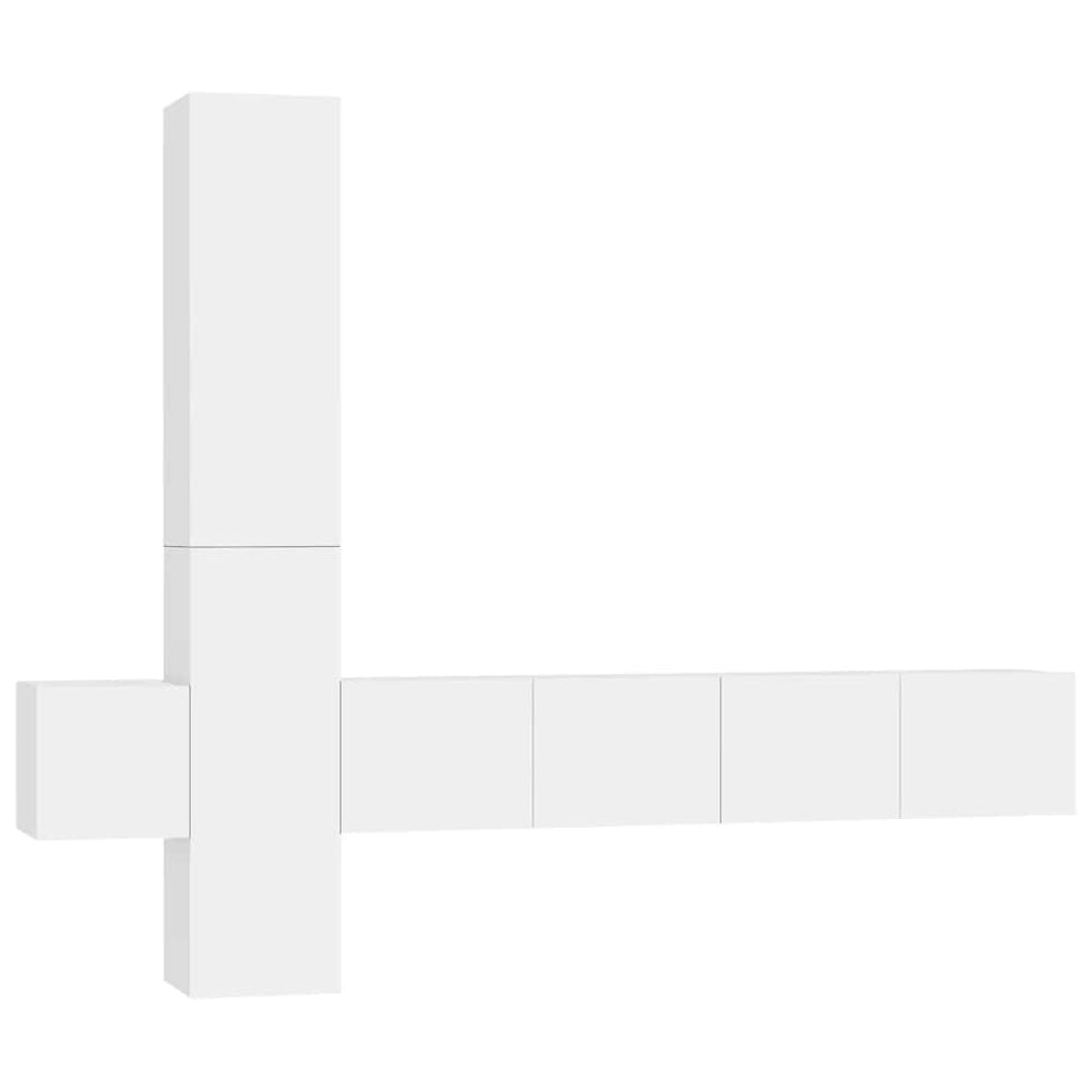 Ensemble de 5 meubles TV vidaXL blanc en bois d'ingénierie