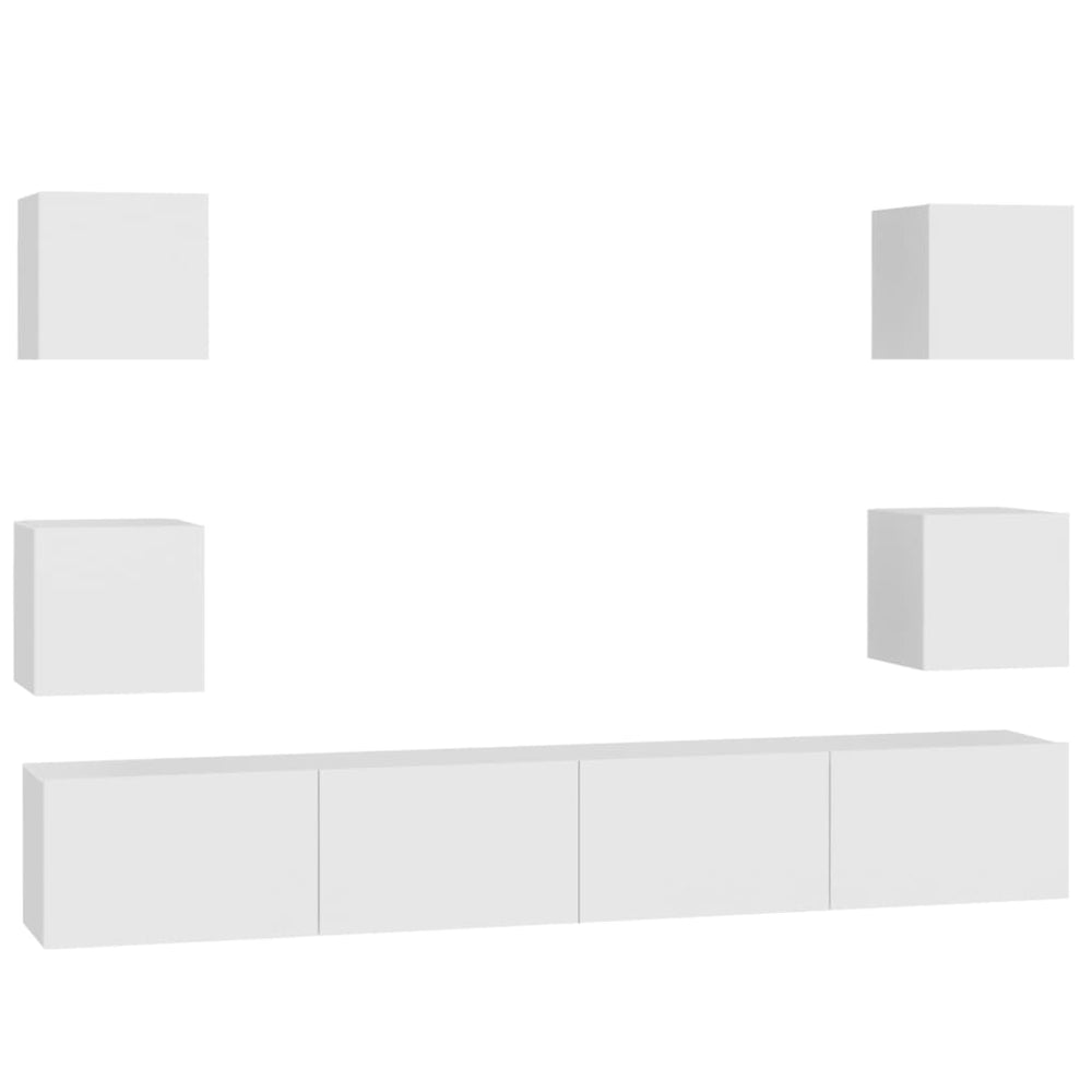 vidaXL Ensemble de 6 meubles TV blanc en bois d'ingénierie