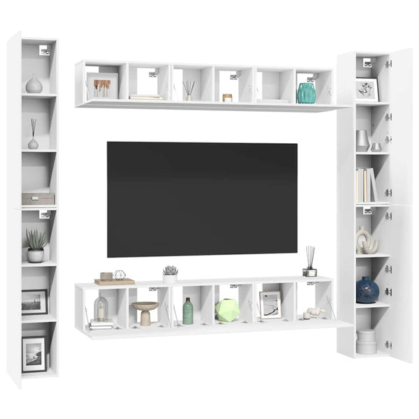 6-tlg. TV-Schrank-Set Weiß Holzwerkstoff