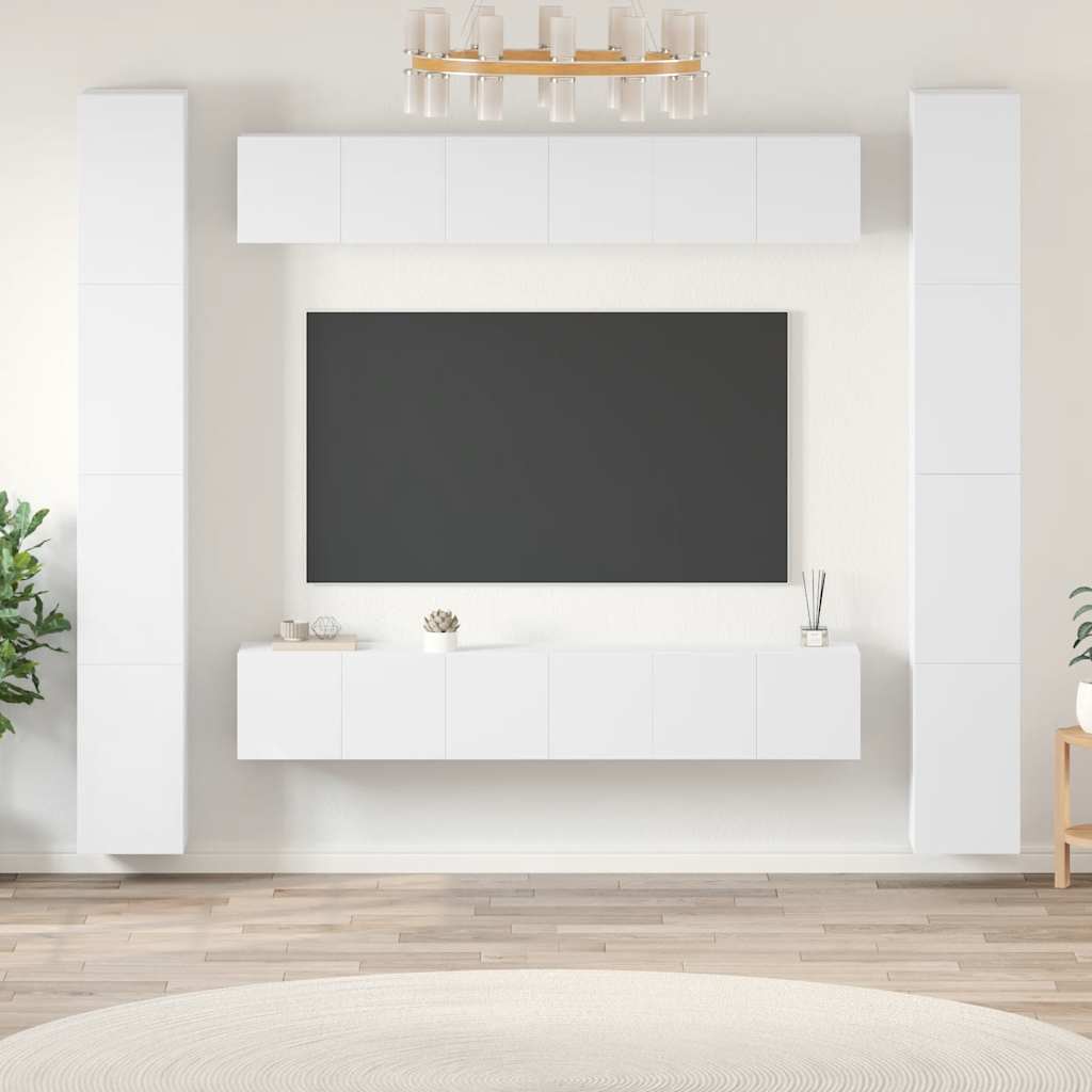 6-tlg. TV-Schrank-Set Weiß Holzwerkstoff