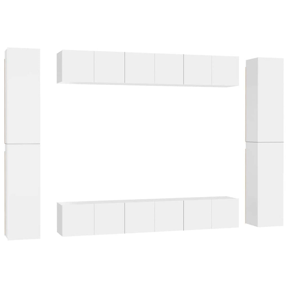 10-tlg. TV-Schrank-Set Weiß Holzwerkstoff