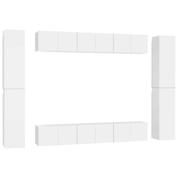 10-tlg. TV-Schrank-Set Weiß Holzwerkstoff