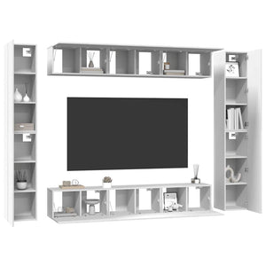 10-tlg. TV-Schrank-Set Weiß Holzwerkstoff