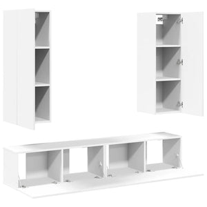 4-tlg. TV-Schrank-Set Weiß Holzwerkstoff