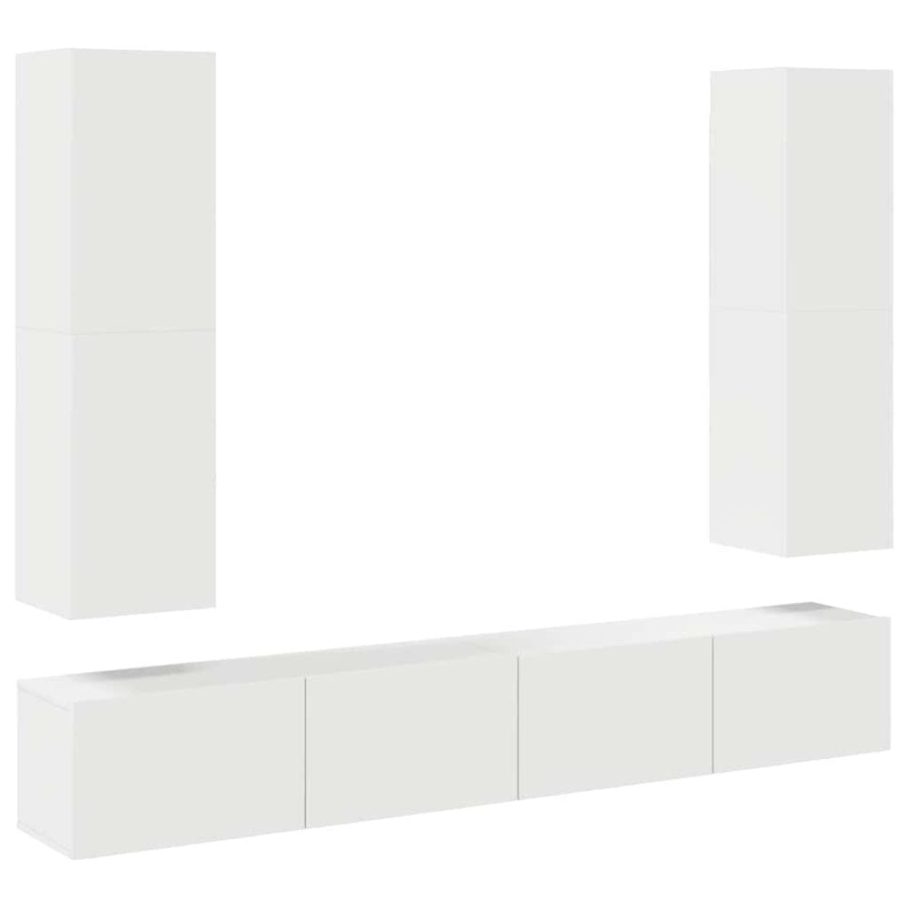 vidaXL Ensemble de 4 meubles TV Blanc Bois d'ingénierie