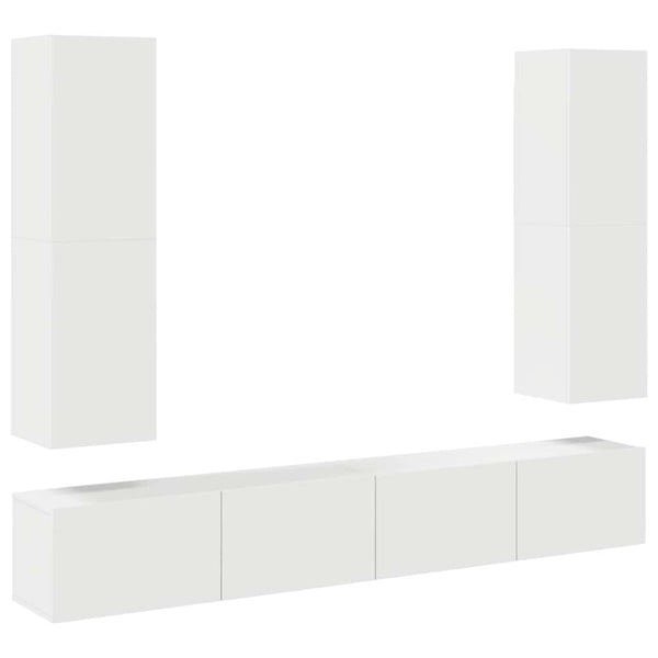 4-tlg. TV-Schrank-Set Weiß Holzwerkstoff