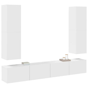 4-tlg. TV-Schrank-Set Weiß Holzwerkstoff