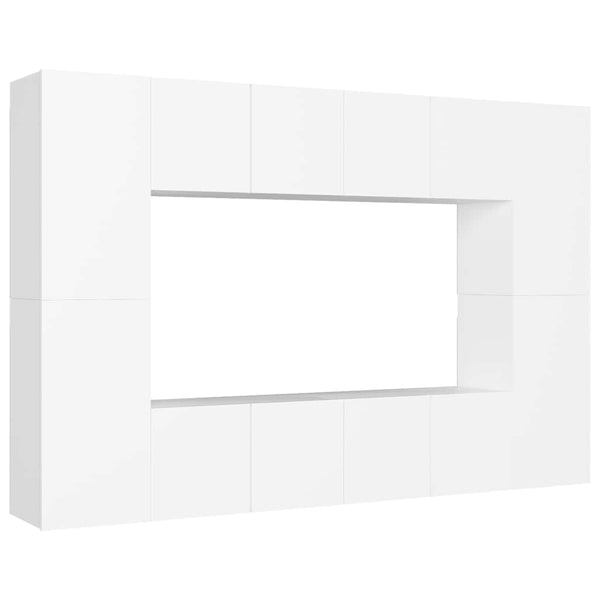 8-tlg. TV-Schrank-Set Weiß Holzwerkstoff