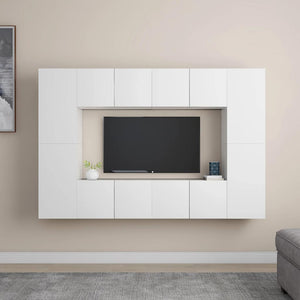 8-tlg. TV-Schrank-Set Weiß Holzwerkstoff