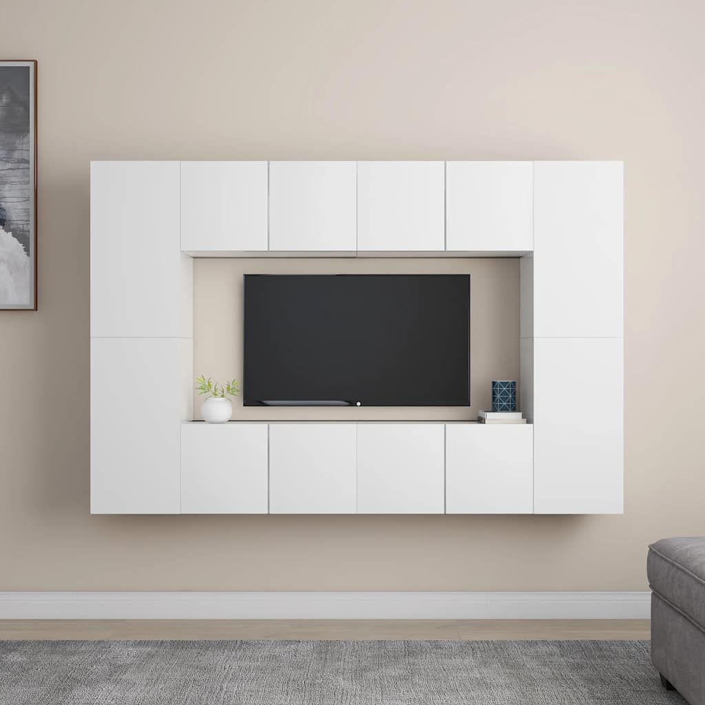 8-tlg. TV-Schrank-Set Weiß Holzwerkstoff