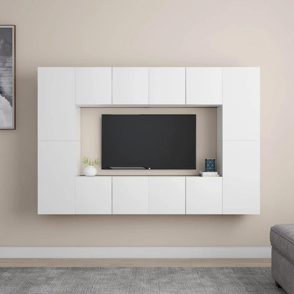 8-tlg. TV-Schrank-Set Weiß Holzwerkstoff