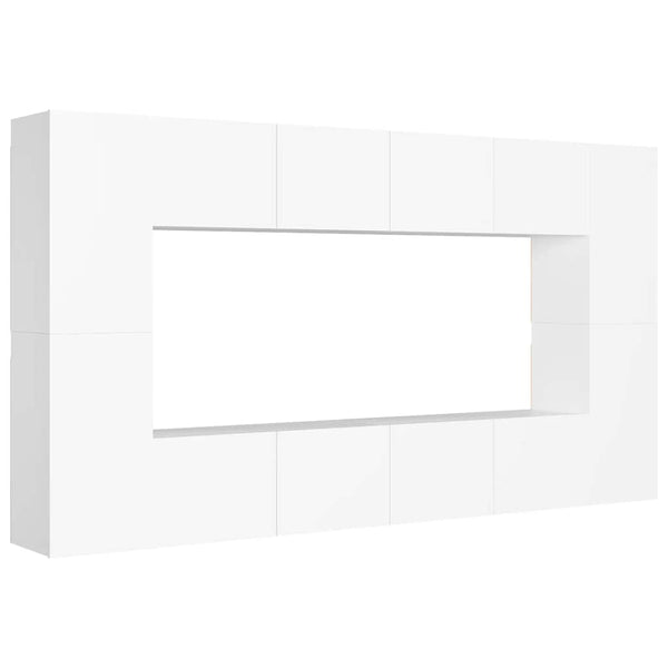8-tlg. TV-Schrank-Set Weiß Holzwerkstoff