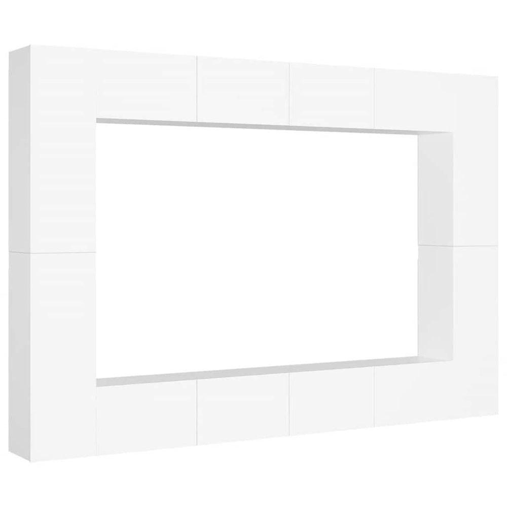 vidaXL Meuble TV 8 pcs blanc bois d'ingénierie