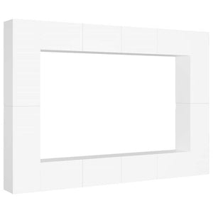 8-tlg. TV-Schrank-Set Weiß Holzwerkstoff