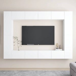8-tlg. TV-Schrank-Set Weiß Holzwerkstoff