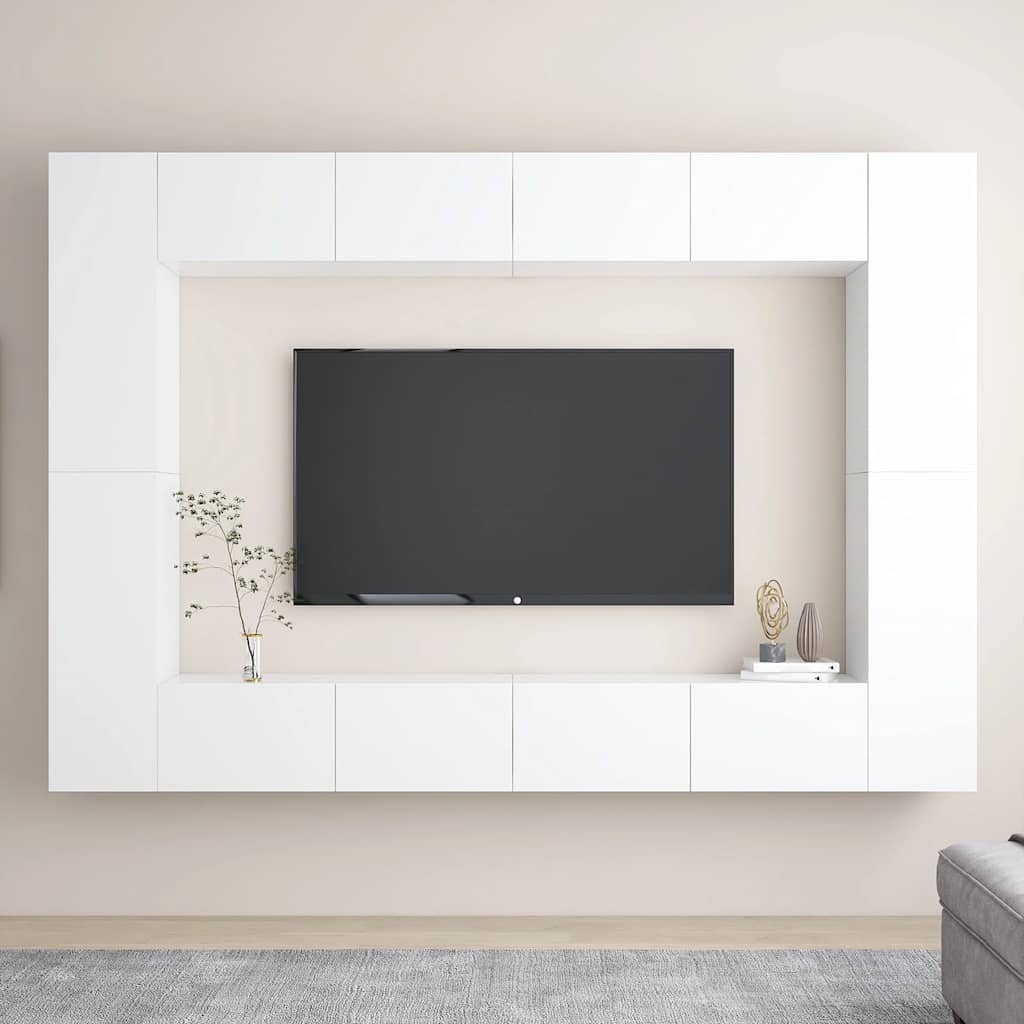 8-tlg. TV-Schrank-Set Weiß Holzwerkstoff