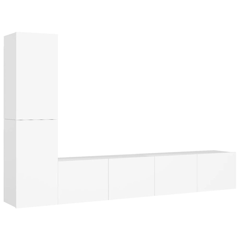 vidaXL Ensemble de 4 meubles TV Blanc Bois d'ingénierie