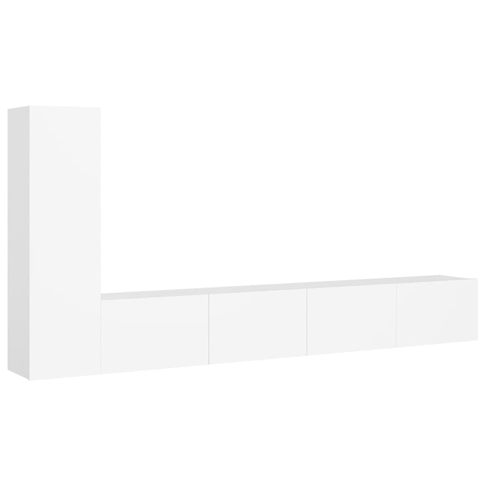 vidaXL Meuble TV 3 pièces Blanc Bois d'ingénierie