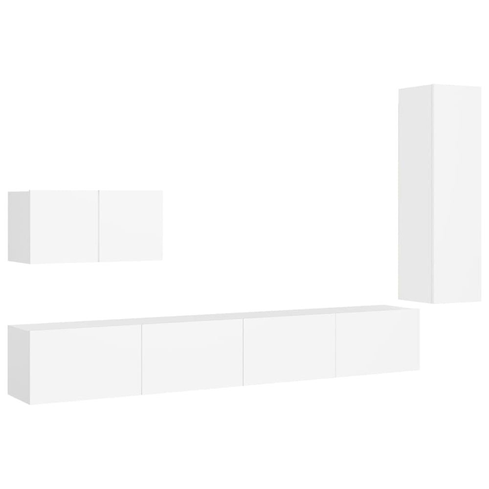 vidaXL Ensemble de 4 meubles TV Blanc Bois d'ingénierie