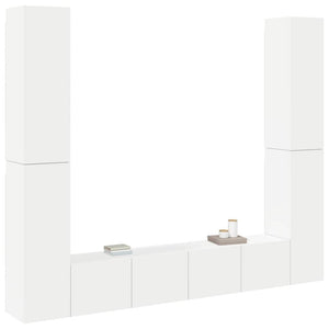 6-tlg. TV-Schrank-Set Weiß Holzwerkstoff