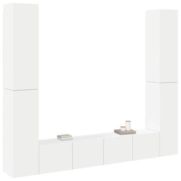 6-tlg. TV-Schrank-Set Weiß Holzwerkstoff