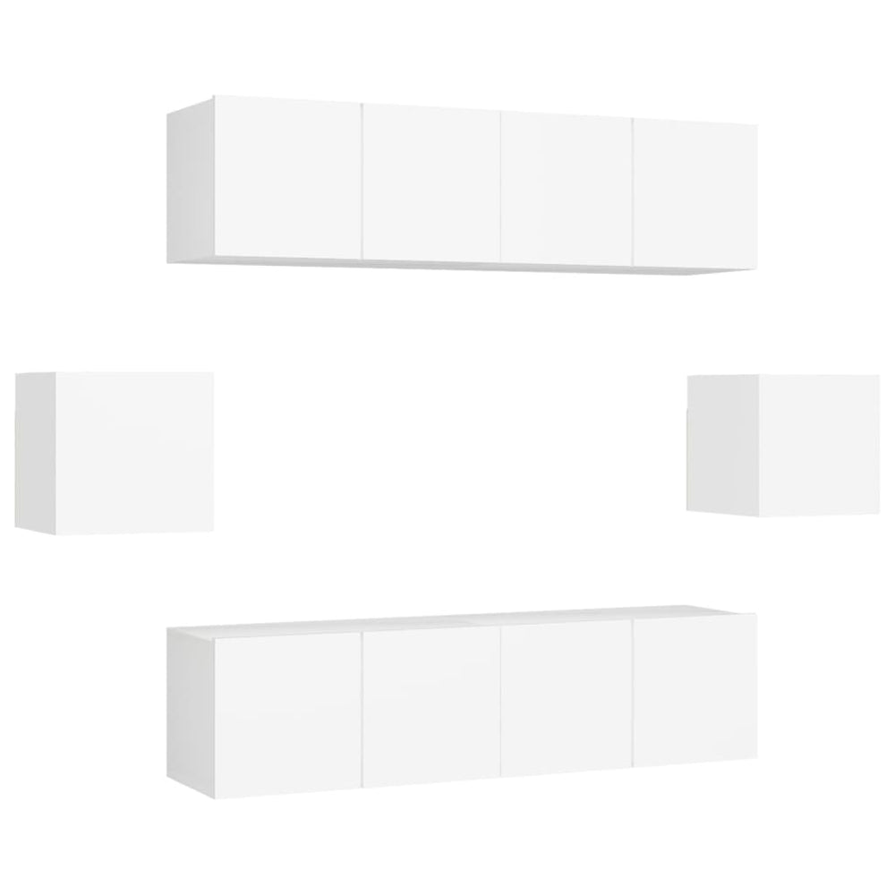 vidaXL Ensemble de 6 meubles TV blanc en bois d'ingénierie