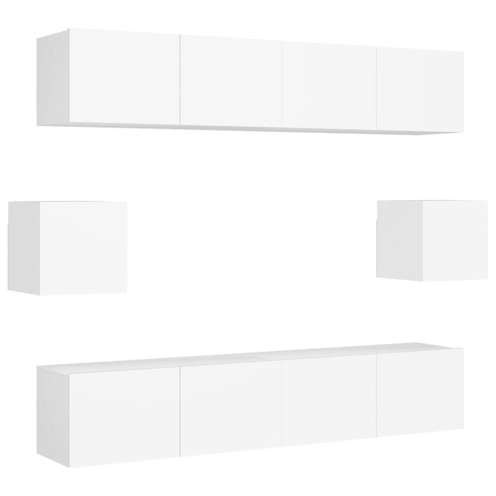 vidaXL Ensemble de 6 meubles TV blanc en bois d'ingénierie