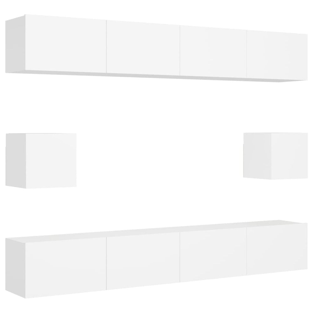 vidaXL Ensemble de 6 meubles TV blanc en bois d'ingénierie