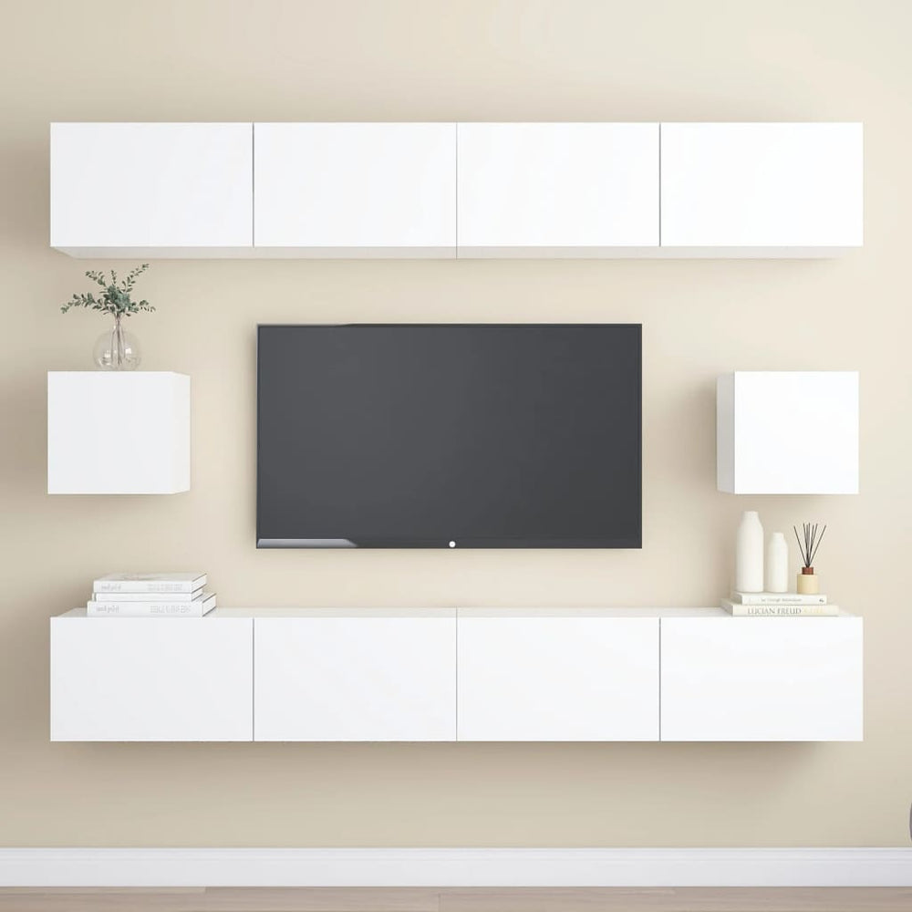 vidaXL Ensemble de 6 meubles TV blanc en bois d'ingénierie