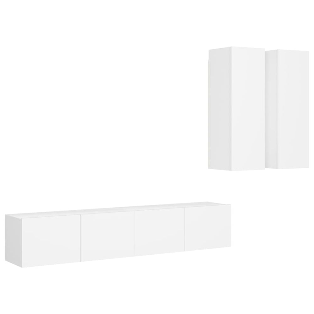 vidaXL Ensemble de 4 meubles TV Blanc Bois d'ingénierie