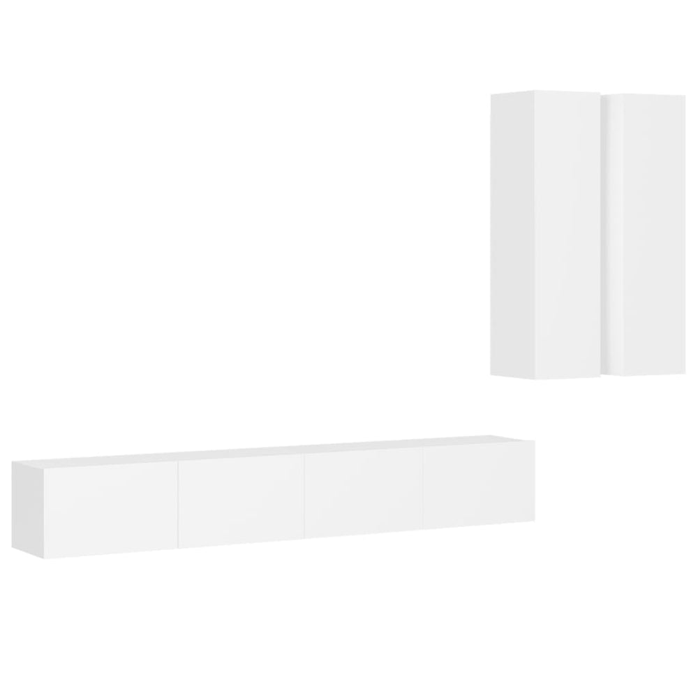 vidaXL Ensemble de 4 meubles TV Blanc Bois d'ingénierie