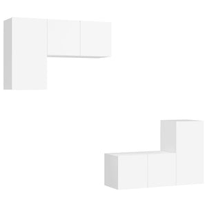 4-tlg. TV-Schrank-Set Weiß Holzwerkstoff