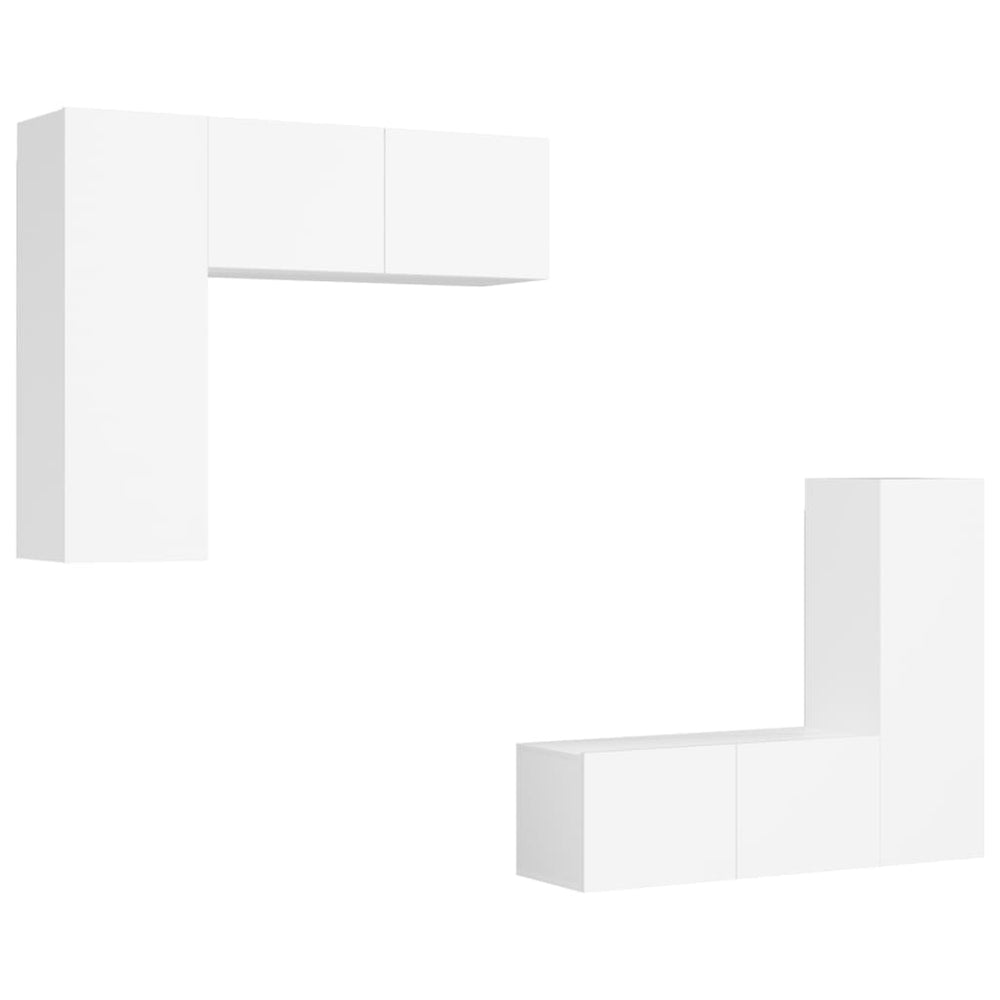 vidaXL Ensemble de 4 meubles TV Blanc Bois d'ingénierie