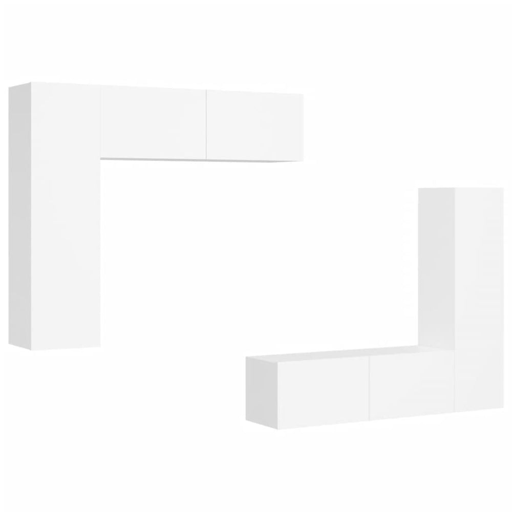 vidaXL Ensemble de 4 meubles TV Blanc Bois d'ingénierie